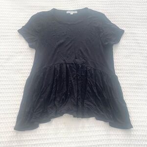 Gaze Black Short Sleeve Women's Top
